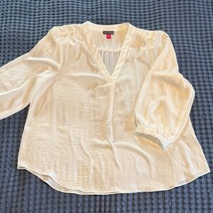 Vince Camuto Cream Rumple Satin Blouse